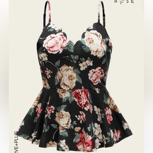 ❤️3x$20 - SHEIN Peplum Floral Plus Size Top
